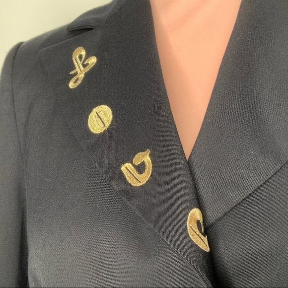 Rare Love Moschino Navi blue embroidered blazer. - Picture 6 of 14